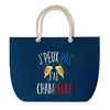 Sac de plage Bleu anse corde J'peux Pas Champagne