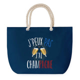 Sac de plage Bleu anse corde J'peux Pas Champagne