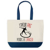 Sac de shopping bleu J'peux pas Lancer Du Poids