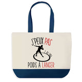Sac de shopping bleu J'peux pas Lancer Du Poids