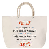 Sac Fête des Mères Mamie Famille Idée Cadeau anniversaire Noël Travail Boulot Métier Départ Retraite Collègue Femme cabas shopping plage