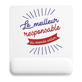 Tapis de souris ergonomique avec repose-poignet, accessoire bureau pour femme et homme, fête des pères, cadeau pas cher, idée cadeau fête des mères, secret santa, départ à la retraite, télétravail et gaming