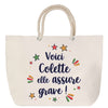 Sac Fête des Mères Mamie Famille Idée Cadeau anniversaire Noël Travail Boulot Métier Départ Retraite Collègue Femme cabas shopping plage