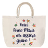 Sac Fête des Mères Mamie Famille Idée Cadeau anniversaire Noël Travail Boulot Métier Départ Retraite Collègue Femme cabas shopping plage