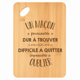 Planche bambou gravée personnalisée homme idée cadeau Fête des Pères apéro 30×20 prénom cuisine plateau fromage anniversaire noel papa papi 