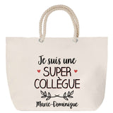 Sac Fête des Mères Mamie Famille Idée Cadeau anniversaire Noël Travail Boulot Métier Départ Retraite Collègue Femme cabas shopping plage