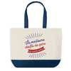 Sac de shopping bleu Cheffe de Gare Meilleure du Monde