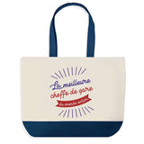 Sac de shopping bleu Cheffe de Gare Meilleure du Monde