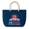 Sac de plage Bleu anse corde Pétanque Légende Humour Geek