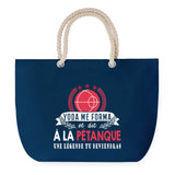 Sac de plage Bleu anse corde Pétanque Légende Humour Geek