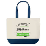 Sac de shopping bleu Meilleure Bibliothécaire de tous les temps