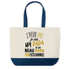 Sac de shopping bleu J'peux pas Papa Beau Papa Beau Père