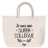 Sac Fête des Mères Mamie Famille Idée Cadeau anniversaire Noël Travail Boulot Métier Départ Retraite Collègue Femme cabas shopping plage