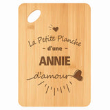 Planche bambou gravée personnalisée femme idée cadeau Fête des Mères apéro 30×20 prénom cuisine plateau fromage anniversaire noel maman mamie