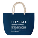 Sac de plage Bleu anse corde Clémence Définition Femme