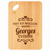 Planche bambou gravée personnalisée homme idée cadeau Fête des Pères apéro 30×20 prénom cuisine plateau fromage anniversaire noel papa papi 