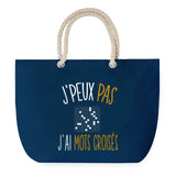 Sac de plage Bleu anse corde J'peux Pas Mots Croisés