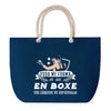 Sac de plage Bleu anse corde Boxe Femme Légende Humour Geek