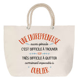 Sac Fête des Mères Mamie Famille Idée Cadeau anniversaire Noël Travail Boulot Métier Départ Retraite Collègue Femme cabas shopping plage