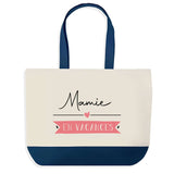 Sac de shopping bleu Mamie en Vacances