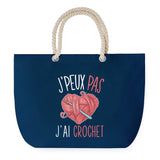 Sac de plage Bleu anse corde J'peux Pas Crochet