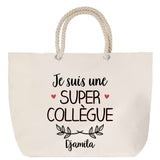 Sac Fête des Mères Mamie Famille Idée Cadeau anniversaire Noël Travail Boulot Métier Départ Retraite Collègue Femme cabas shopping plage