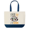 Sac de shopping bleu J'peux pas Sushi