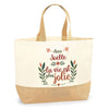 Sac Jute Fête des Mères Fêtes des Pères Mamie Papi Famille Idée Cadeau anniversaire Noël Travail Boulot Métier Départ Retraite Collègue Femme Homme