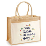 Sac Fête des Mères Mamie Famille Idée Cadeau anniversaire Noël Travail Boulot Métier Départ Retraite Collègue Femme cabas shopping plage