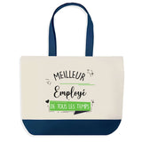 Sac de shopping bleu Meilleur Employé de tous les temps