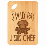 Planche bambou gravée personnalisée femme homme idée cadeau Fête des Mères Fête des Pères apéro papa maman prénom cuisine plateau fromage