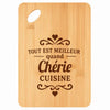 Planche bambou gravée personnalisée femme idée cadeau Fête des Mères apéro 30×20 prénom cuisine plateau fromage anniversaire noel maman mamie