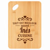 Planche bambou gravée personnalisée femme idée cadeau Fête des Mères apéro 30×20 prénom cuisine plateau fromage anniversaire noel maman mamie