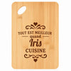 Planche bambou gravée personnalisée femme idée cadeau Fête des Mères apéro 30×20 prénom cuisine plateau fromage anniversaire noel maman mamie