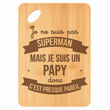 Planche bambou gravée personnalisée homme idée cadeau Fête des Pères apéro 30×20 prénom cuisine plateau fromage anniversaire noel papa papi 