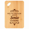 Planche bambou gravée personnalisée femme idée cadeau Fête des Mères apéro 30×20 prénom cuisine plateau fromage anniversaire noel maman mamie