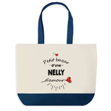 Sac de shopping bleu Bazar d'une Nelly d'amour