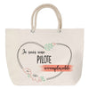 Sac Fête des Mères Mamie Famille Idée Cadeau anniversaire Noël Travail Boulot Métier Départ Retraite Collègue Femme cabas shopping plage