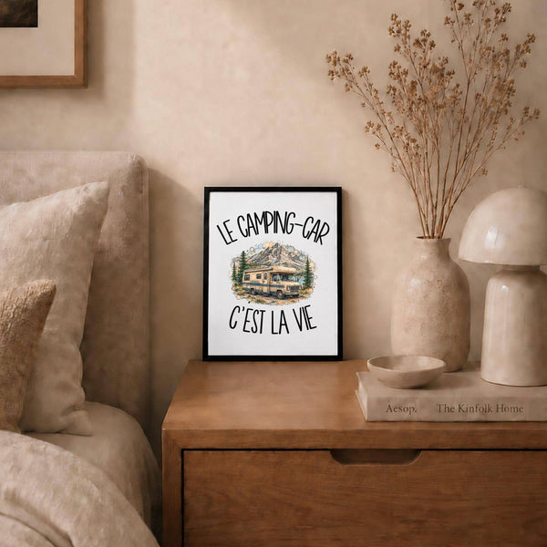Poster Le camping-car c'est la vie