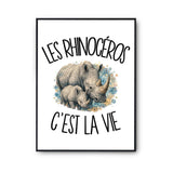 Poster Les rhinocéros c'est la vie