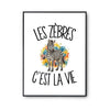 Poster Les zèbres c'est la vie
