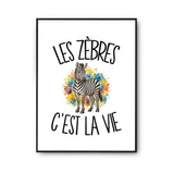Poster Les zèbres c'est la vie