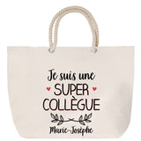 Sac Fête des Mères Mamie Famille Idée Cadeau anniversaire Noël Travail Boulot Métier Départ Retraite Collègue Femme cabas shopping plage