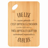 Planche bambou gravée personnalisée femme idée cadeau Fête des Mères apéro 30×20 prénom cuisine plateau fromage anniversaire noel maman mamie
