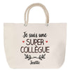 Sac Fête des Mères Mamie Famille Idée Cadeau anniversaire Noël Travail Boulot Métier Départ Retraite Collègue Femme cabas shopping plage
