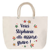 Sac Fête des Mères Mamie Famille Idée Cadeau anniversaire Noël Travail Boulot Métier Départ Retraite Collègue Femme cabas shopping plage