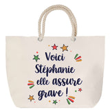 Sac Fête des Mères Mamie Famille Idée Cadeau anniversaire Noël Travail Boulot Métier Départ Retraite Collègue Femme cabas shopping plage