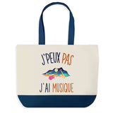 Sac de shopping bleu J'peux pas Musique