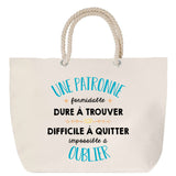 Sac Fête des Mères Mamie Famille Idée Cadeau anniversaire Noël Travail Boulot Métier Départ Retraite Collègue Femme cabas shopping plage