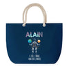 Sac de plage Bleu anse corde Alain Unique dans l'Univers